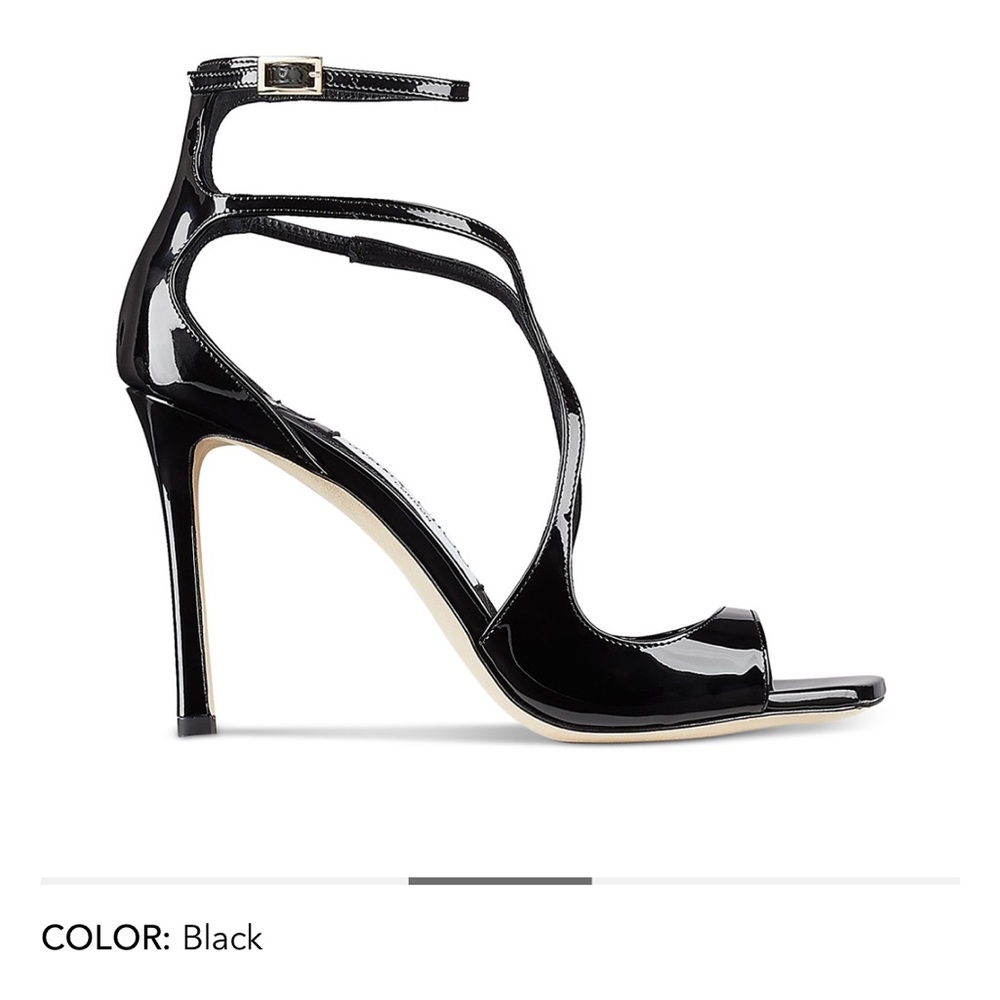 Jimmy Choo Glossy Black Strappy Heels